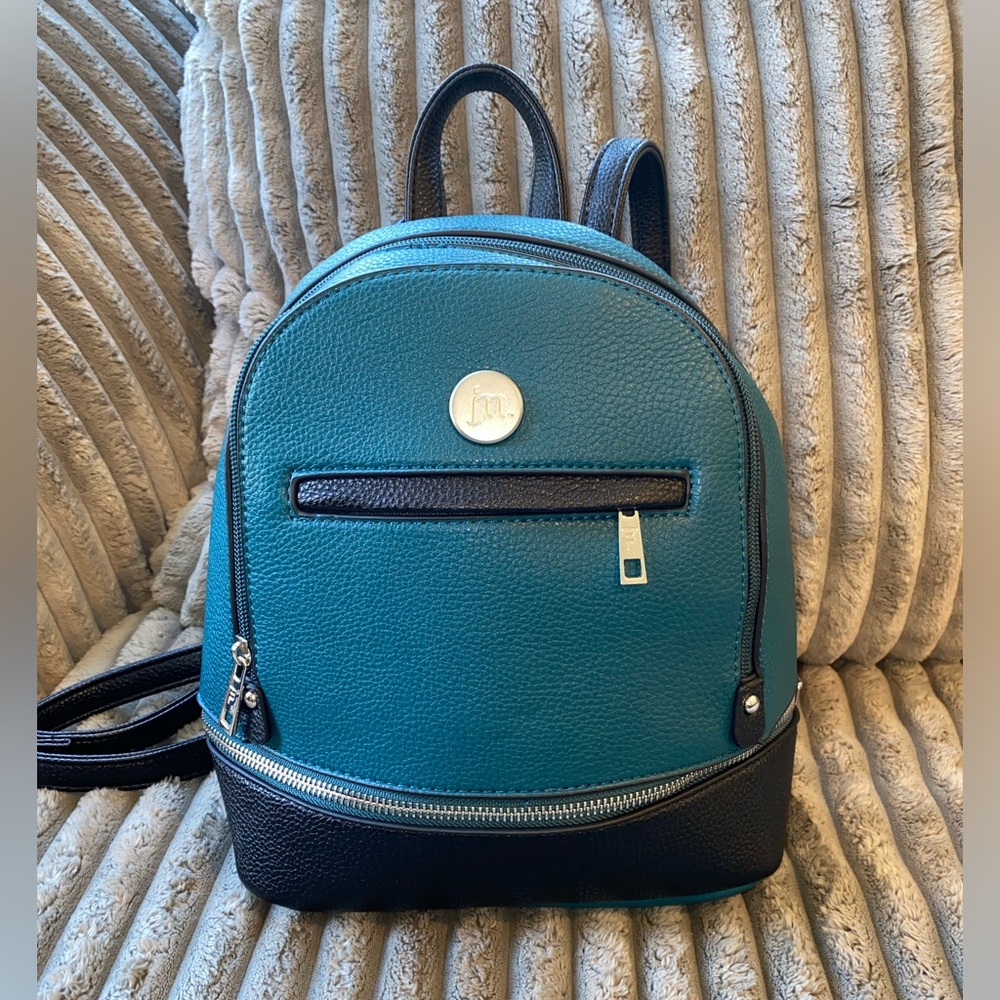 Mini Teal & Black Backpack - Designer Style